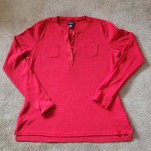 Ralph Lauren Chaps Red Henley, Size Large, NWOT